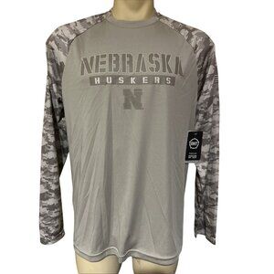 Nebraska Cornhuskers Colosseum OHT Men’s Long Sleeve Poly Tee  Sand  L NCAA NEW